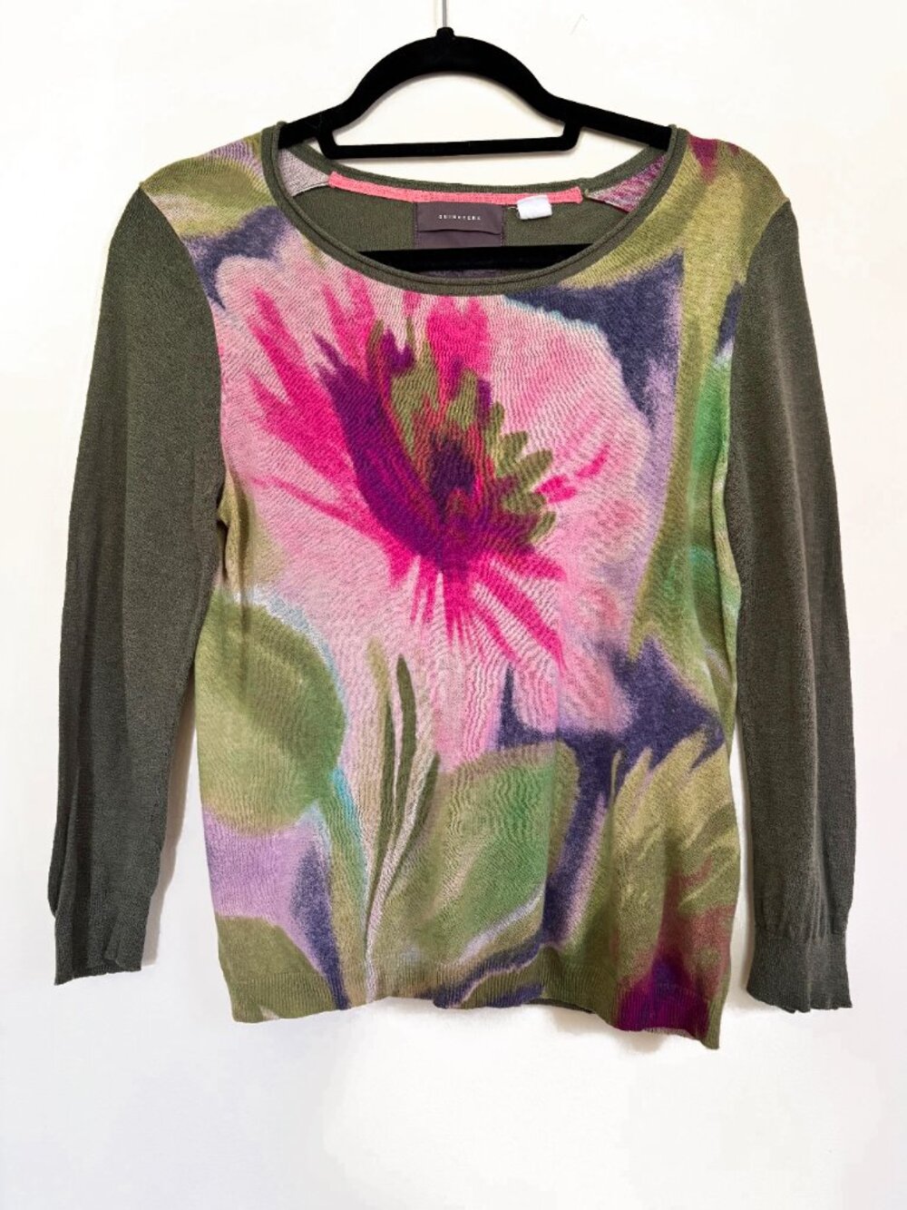 Anthropologie Guinevere Lightweight Cotton Flower Sweater Size M